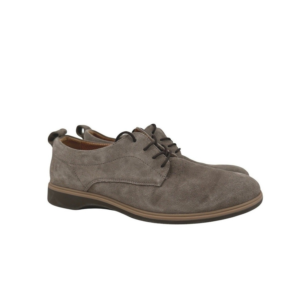 Amberjack The Original Mens Suede Derby Shoes Stone Grey Brown Size 8 M